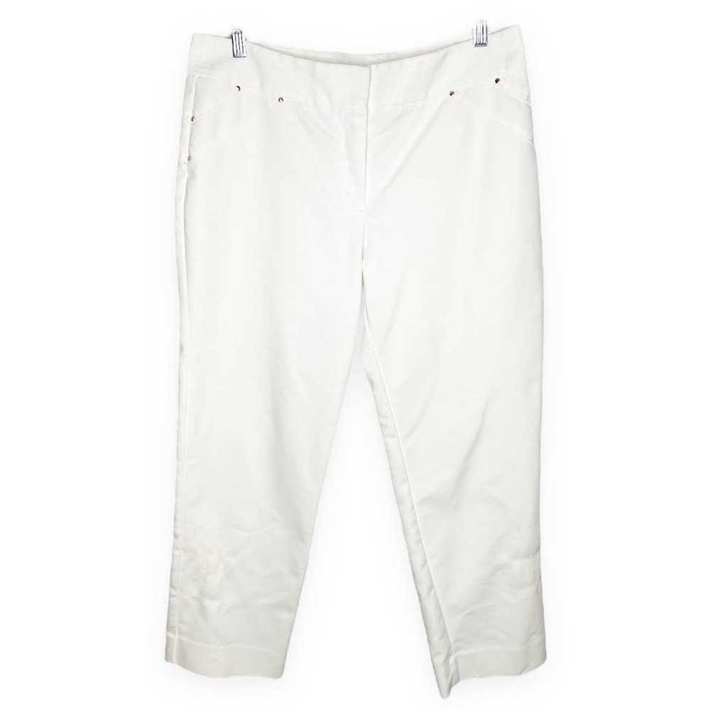 Vintage Cache White Flat Front Dress Pants Size 12